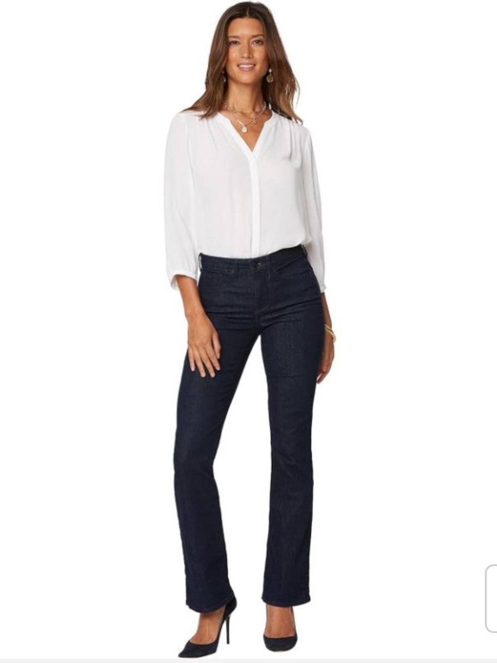 NYDJ NWT Barbara Bootcut Dark Wash Lift Tuck Technology Slimming Size 14